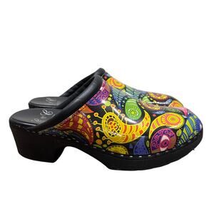 C & C Sweden Shoes EU 41 US 10-10.5 Bright Paisley Nursing Safety Work Clogs